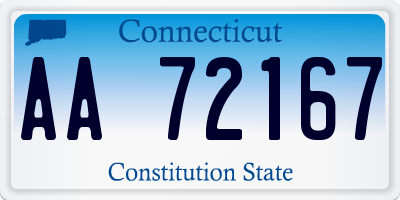 CT license plate AA72167