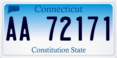 CT license plate AA72171