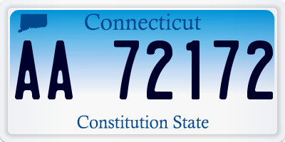 CT license plate AA72172