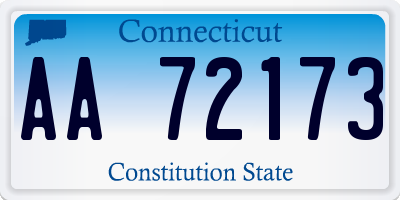 CT license plate AA72173