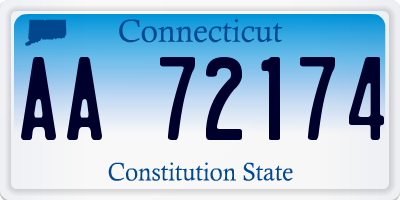 CT license plate AA72174