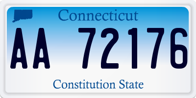 CT license plate AA72176