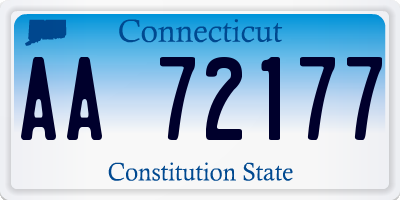 CT license plate AA72177