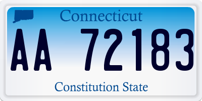 CT license plate AA72183