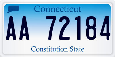 CT license plate AA72184