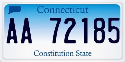 CT license plate AA72185