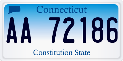 CT license plate AA72186