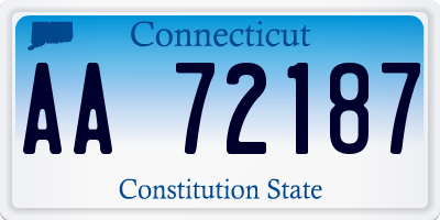 CT license plate AA72187