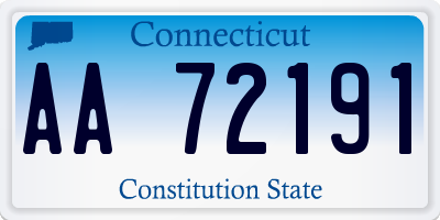 CT license plate AA72191