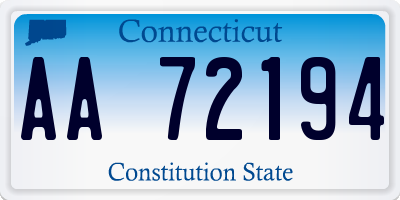 CT license plate AA72194