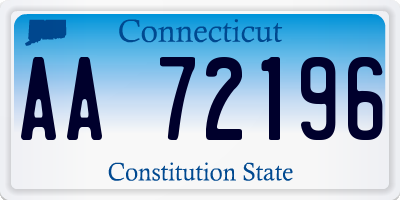 CT license plate AA72196