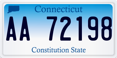 CT license plate AA72198