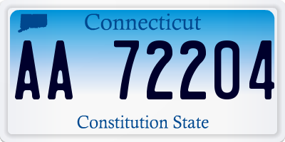 CT license plate AA72204