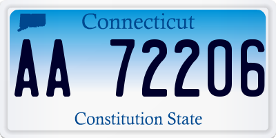 CT license plate AA72206