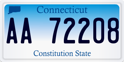 CT license plate AA72208