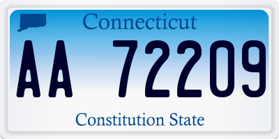 CT license plate AA72209