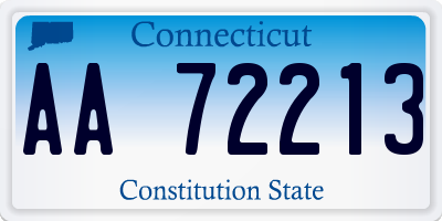 CT license plate AA72213