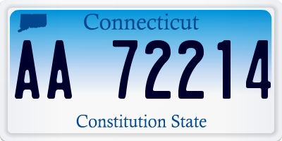 CT license plate AA72214