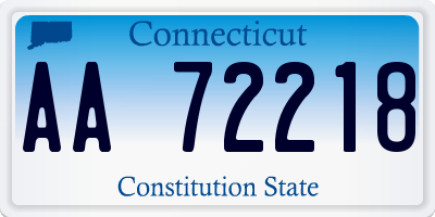 CT license plate AA72218