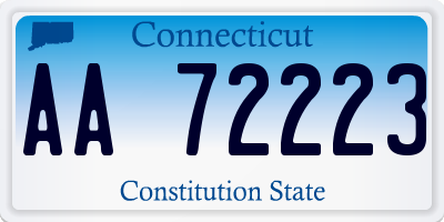 CT license plate AA72223