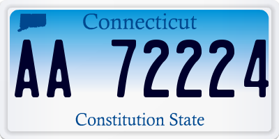 CT license plate AA72224