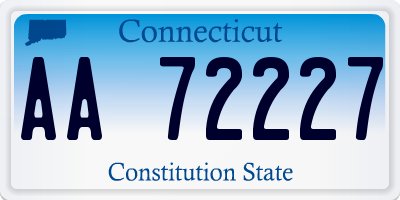 CT license plate AA72227