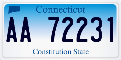 CT license plate AA72231