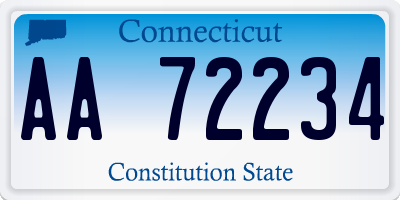 CT license plate AA72234