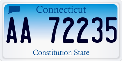 CT license plate AA72235