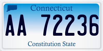 CT license plate AA72236