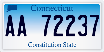 CT license plate AA72237