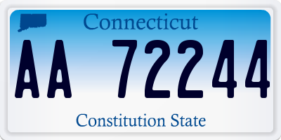 CT license plate AA72244