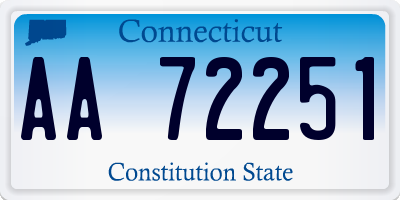 CT license plate AA72251