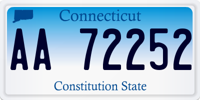 CT license plate AA72252