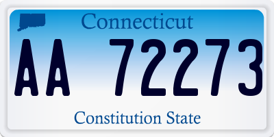 CT license plate AA72273