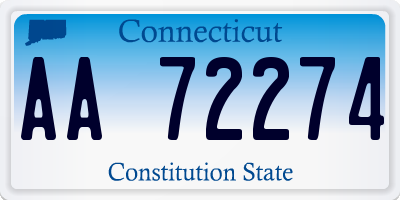 CT license plate AA72274