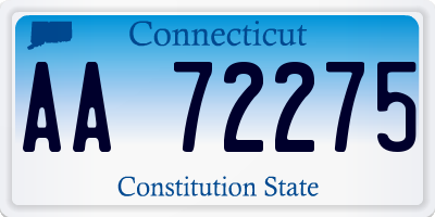 CT license plate AA72275