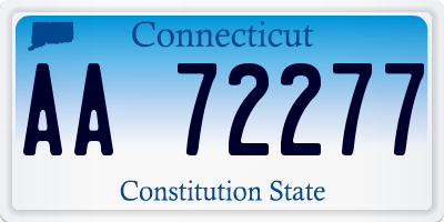 CT license plate AA72277