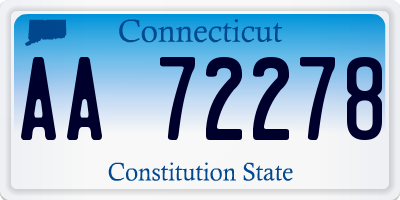 CT license plate AA72278