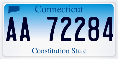 CT license plate AA72284