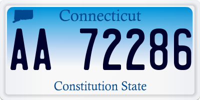 CT license plate AA72286