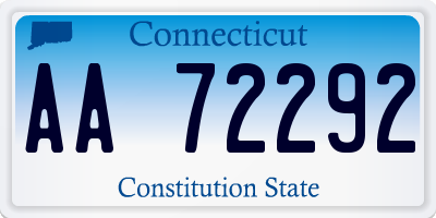 CT license plate AA72292