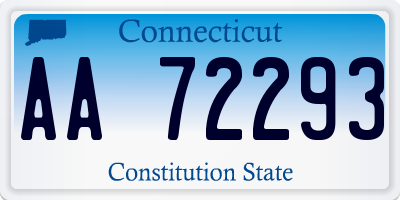 CT license plate AA72293