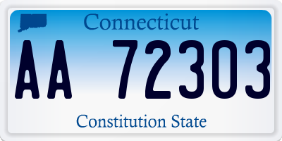 CT license plate AA72303