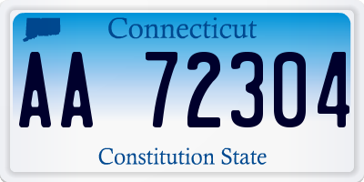 CT license plate AA72304