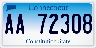 CT license plate AA72308