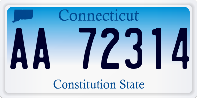 CT license plate AA72314