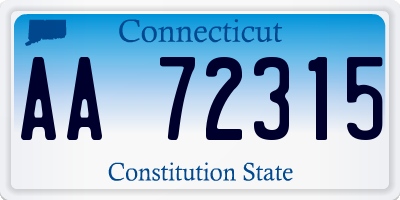 CT license plate AA72315