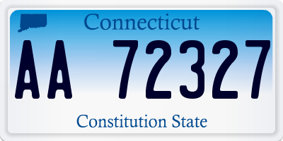 CT license plate AA72327