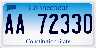 CT license plate AA72330